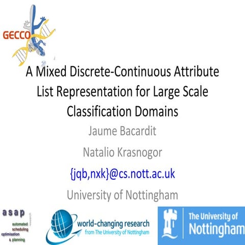 A Mixed Discrete-Continuous Attribute List Representation for Large Scale Cla...