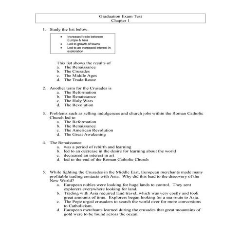 Alabama High School Grad Exam (History)  ch 1 Test