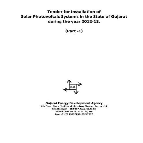 Tender Document for Solar Power Plant in Gujarat Part 1
