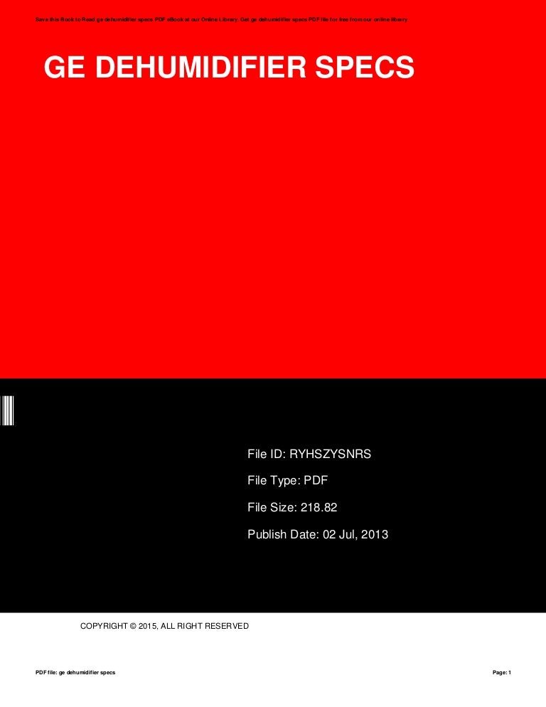 Ge dehumidifier specs