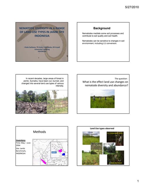 OP06:NEMATODE DIVERSITY IN A RANGE OF LAND USE TYPES IN JAMBI SITE INDONESIA