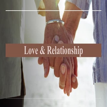 Gender & Society with Peace Education lesson about love and relationship.