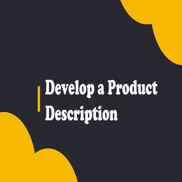 Develop a product description in entrepreneurship