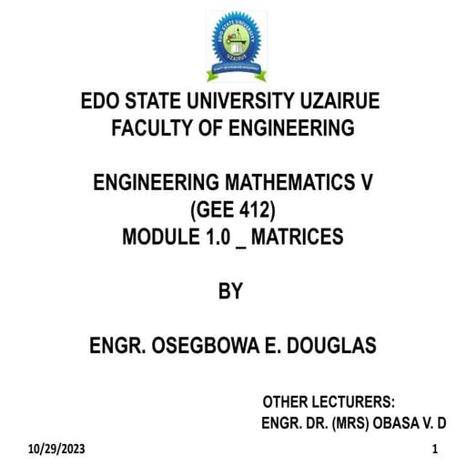 GEE 412 _  Module 1.0 _ Matrices _ by Engr. Douglas.pptx