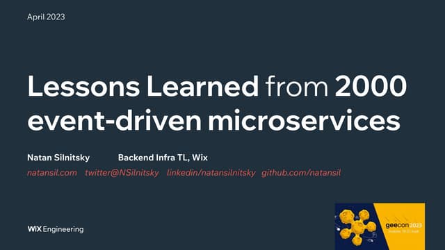 GeeCon - Lessons Learned from 2000 microservices