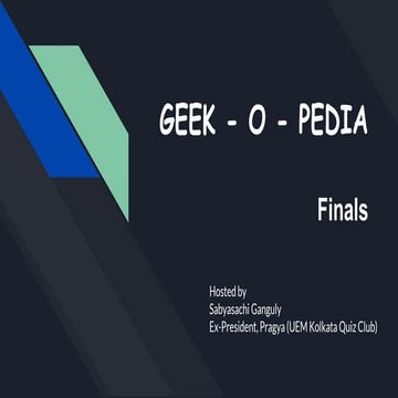 Geek-O-Pedia 2021 Finals || Edge '21 TMSL || Sabyasachi Ganguly
