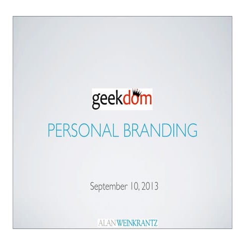 Personal Branding Seminar at Geekdom