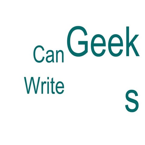 Geeks can write