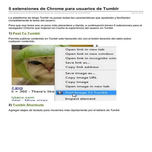 5 extensiones de Chrome para usuarios de Tumblr
