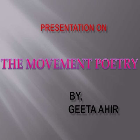 Geeta Ahir TCAS-The Movement Poetry