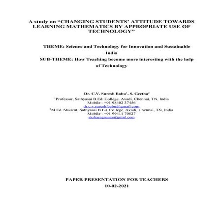 Changing students’ attitude towards learning mathematics by appropriate use o...