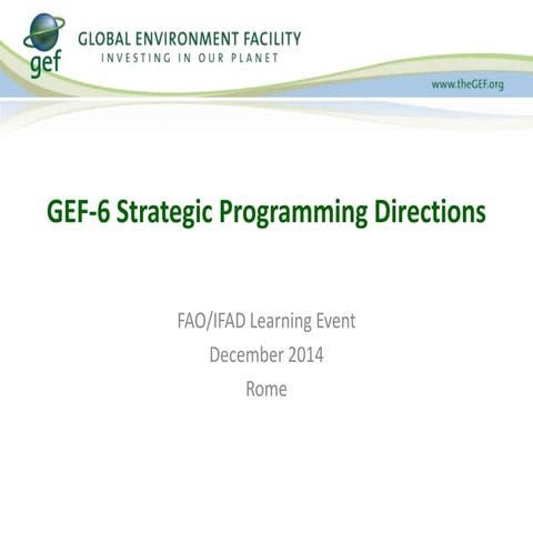 GEF-6 Strategic Programming Directions | PPT