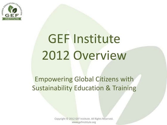 GEF Institute Overview