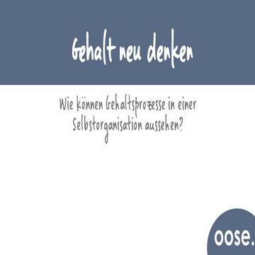 Gehalt und Selbstorganisation: Gehalt neu denken