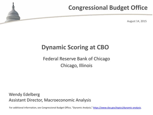 Dynamic Scoring at CBO
