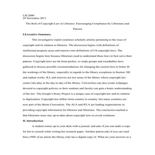 Investigative Report - Copyright