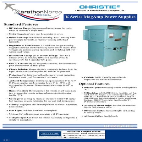 Gelbyson Christie K Series MagAmp Power Supplies
