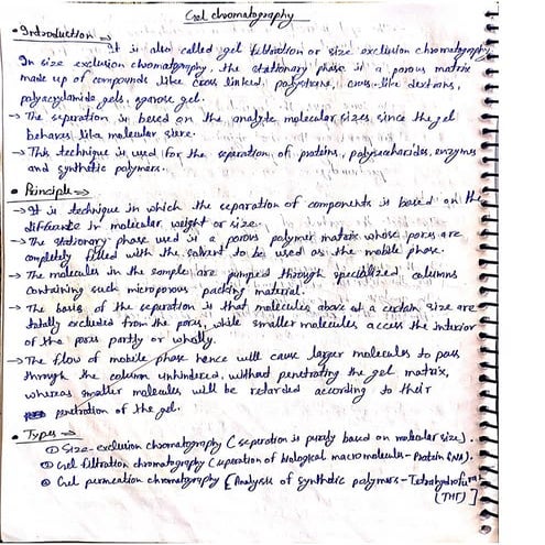 Gel chromatography Hand Written notes .pdf