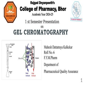 Gel Chromatography Modern Pharmaceutical Analytical Techniques