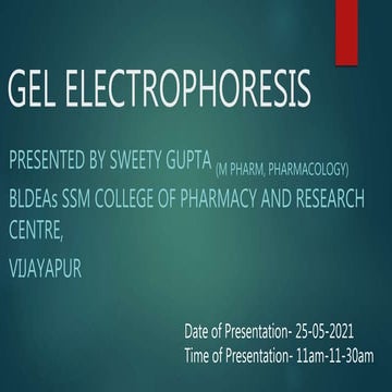 Gel electrophoresis | PPTX