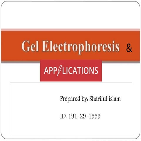 Gel electrophoresis and its applications.