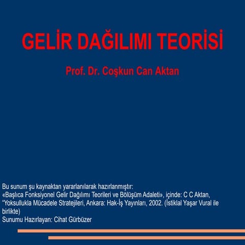 Gelir Dağılımı Teorisi
