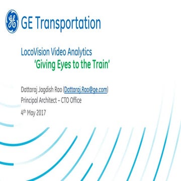 LocoVISION Video Analytics - Indian Railways Tech conference