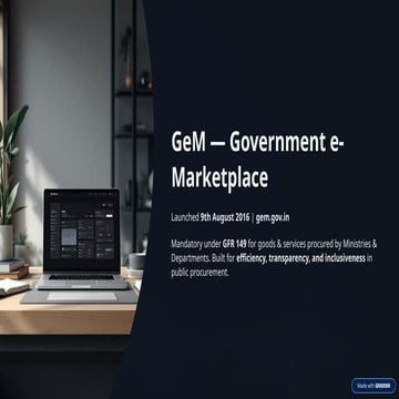 Government e Marketplace GeM Presentation | PDF