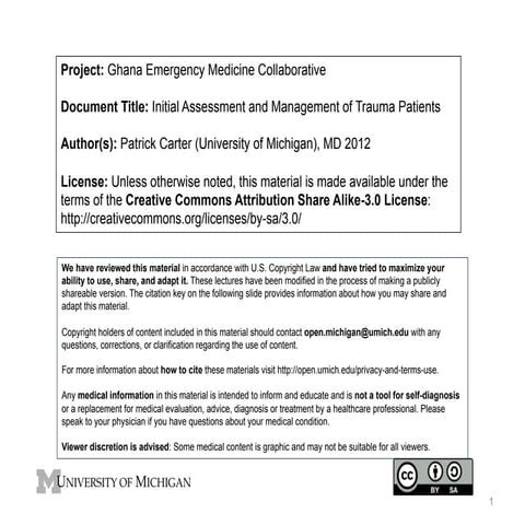 GEMC - Medical Student - Trauma - Initial Assessment and Management of ...