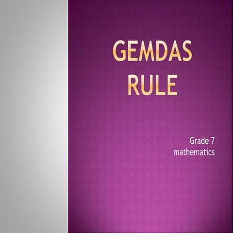 Gemdas rule