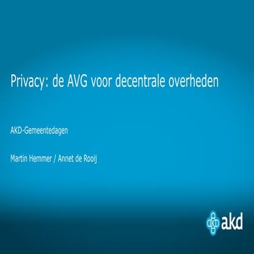 Algemene Verordening Gegevensbescherming (AVG) | PDF