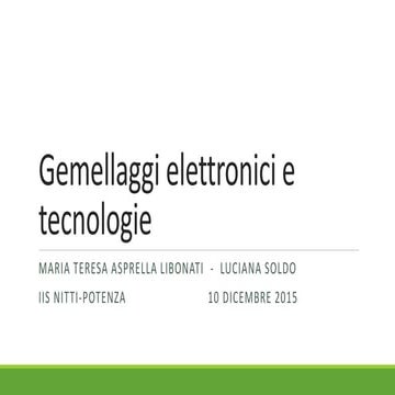Gemellaggi elettronici e tecnologie blendspace