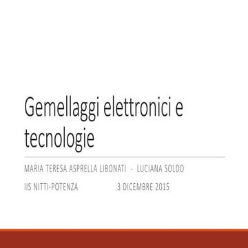 Gemellaggi elettronici e tecnologie mappe concettuali e linee del tempo