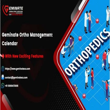Geminate Ortho Management Calendar