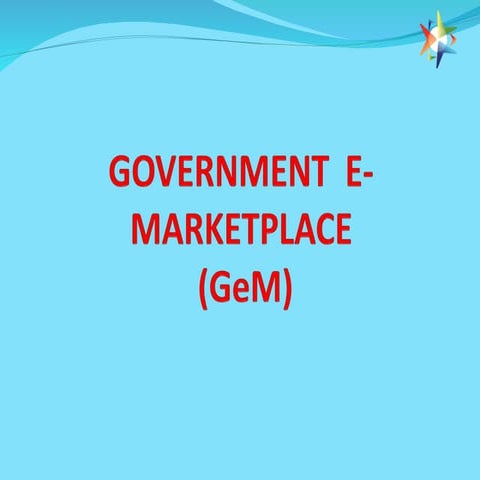 Government e Marketplace GeM Presentation | PDF