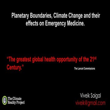 The challenges of Planetary Boundaries, Climate Change for Emergency ...