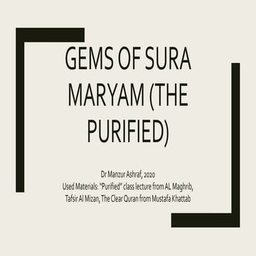 Gems of sura maryam