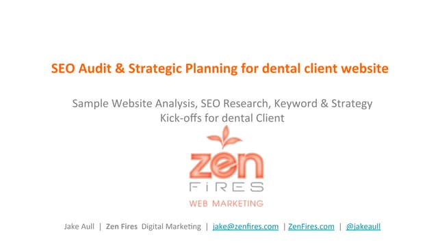 Sample Dental Website SEO Research & Strategic Planning