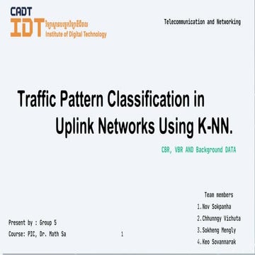 ` Traffic Classification based on Machine Learning | PPT