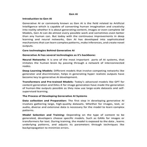 Generative AI related Services, All AI Services