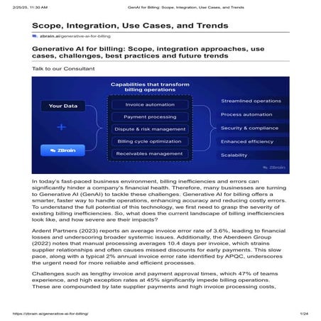 GenAI for Billing_ Scope, Integration, Use Cases, and Trends.pdf