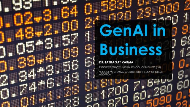 Generative Artificial Intelligence (GenAI) in Business