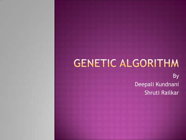 Genetic Algorithms
