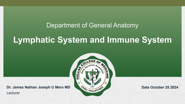 GenAna Lymphatic System Immune System.pptx