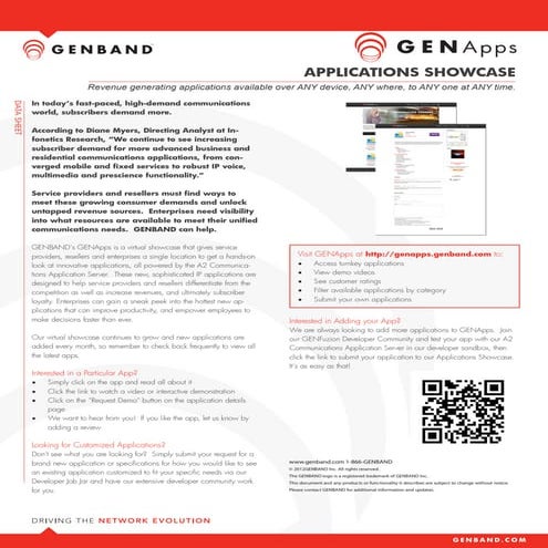 GENBAND GENApps datasheet