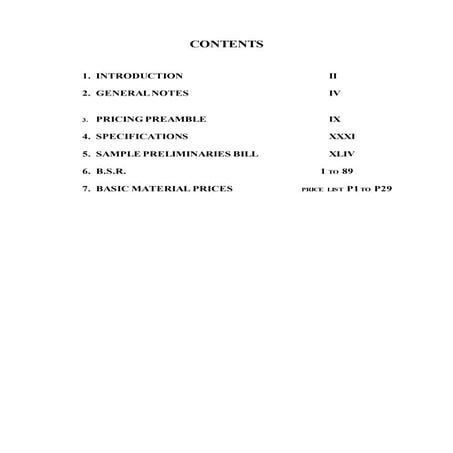 General notes to BSR BUILDING SCHEDULE OF RATES