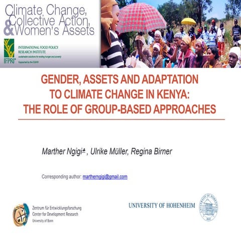 Gender  assets and adaptation to climate change in Kenya  the role of group b...