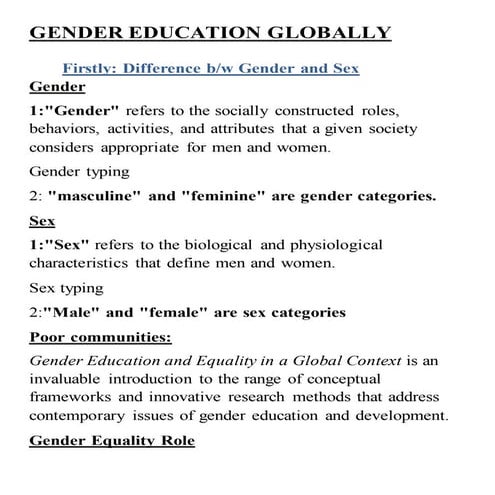 Gender Education 