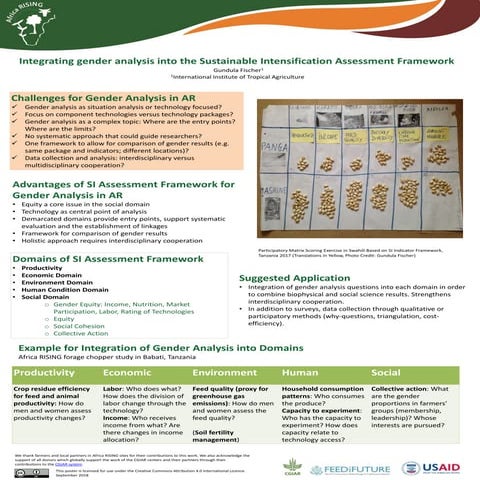 Integrating gender analysis into the sustainable intensification assessment f...