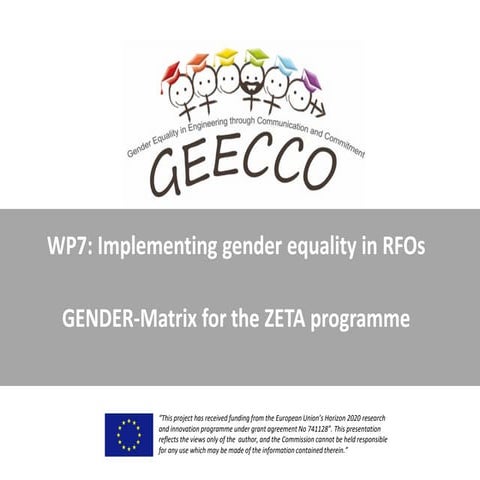GEECCO PROJECT_Gender matrix ZETA programme. 